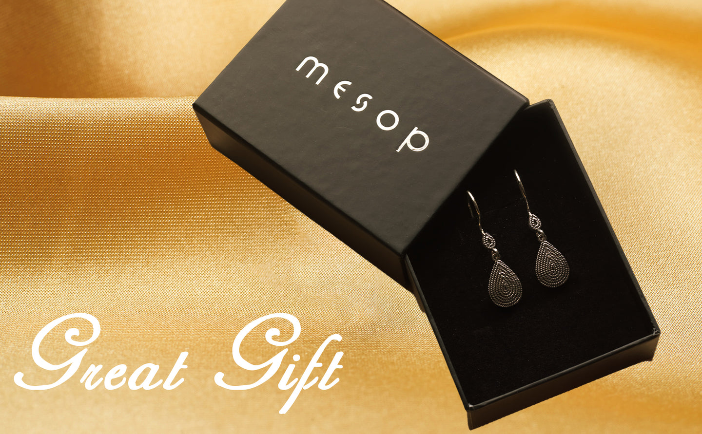 MESOP Teardrop Womens Silver Earrings, 925 Sterling Silver Drop Earrings, Timeless Mesopotamia History Inspired, Fluted Filigree Dangle Earrings and Valentines Day Gift